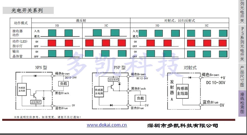 光電開關 傳感器 接線圖